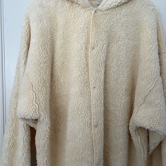 Fattamano Cream Sherpa 100% Cotton Jacket. SZ S runs L/XL. Never Worn. - Picture 12 of 14